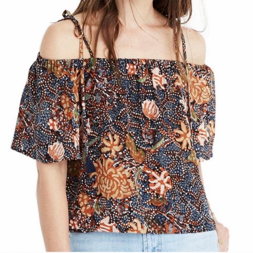 Madewell Silk Off the Shoulder Top